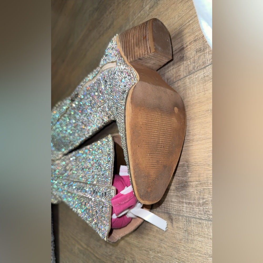 Sparkling Silver Heeled Boots